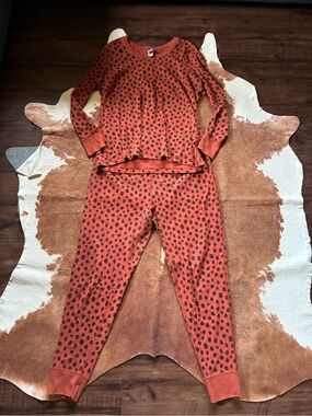 Hanna Andersson Rust Orange Polka Dot Pajama Set